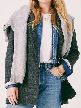 Zara Charcoal Gray Oversized Blazer